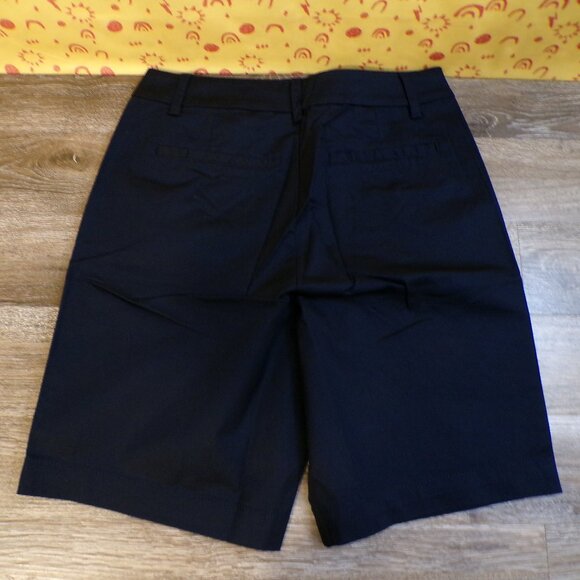 MATTY M 2 Pair Women's NWT Bermuda Shorts Flat Front Navy Blue & Blue - Sm - Picture 3 of 10
